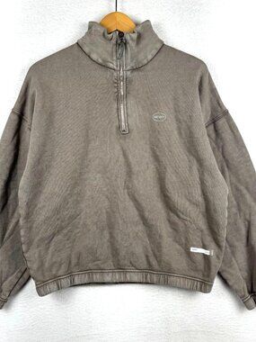 Satisfy Running CottonCell Small Brown 1/2 Zip Brown Sweater Pullover Size Small